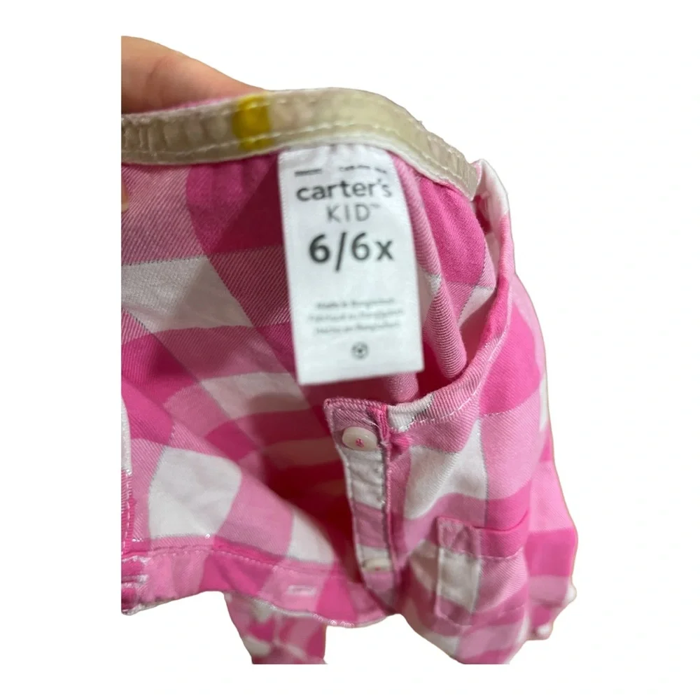 Carter's Girls Long-Sleeve Plaid Top with Metallic Threading Size 6X